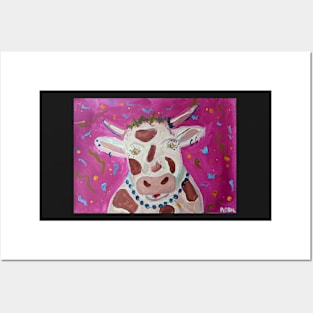 Pink Punk Funny Cow Posters and Art